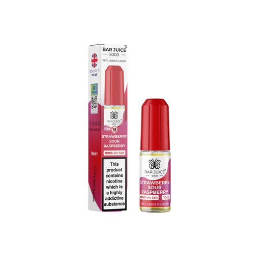 Bar Juice 5000 10ml Nic Salts | Strawberry Sour Raspberry