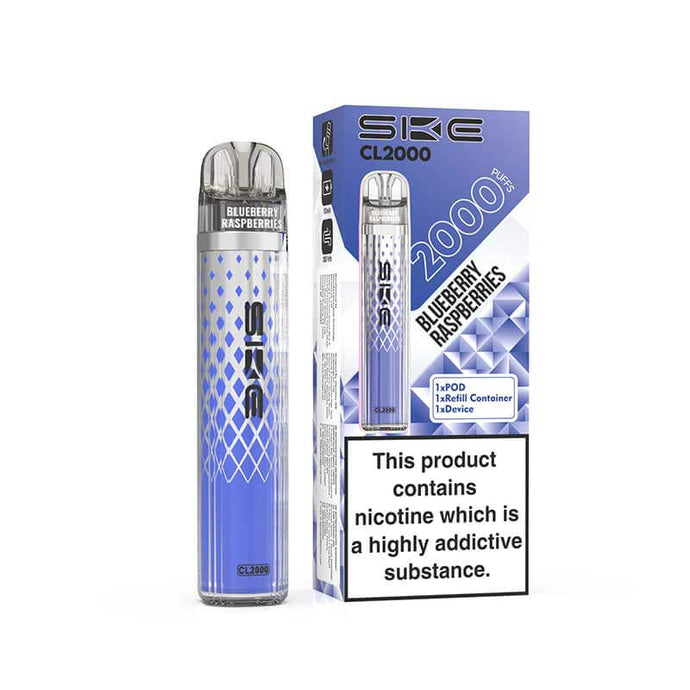SKE Crystal CL2000 Prefilled Pod Kit | Blueberry Raspberries