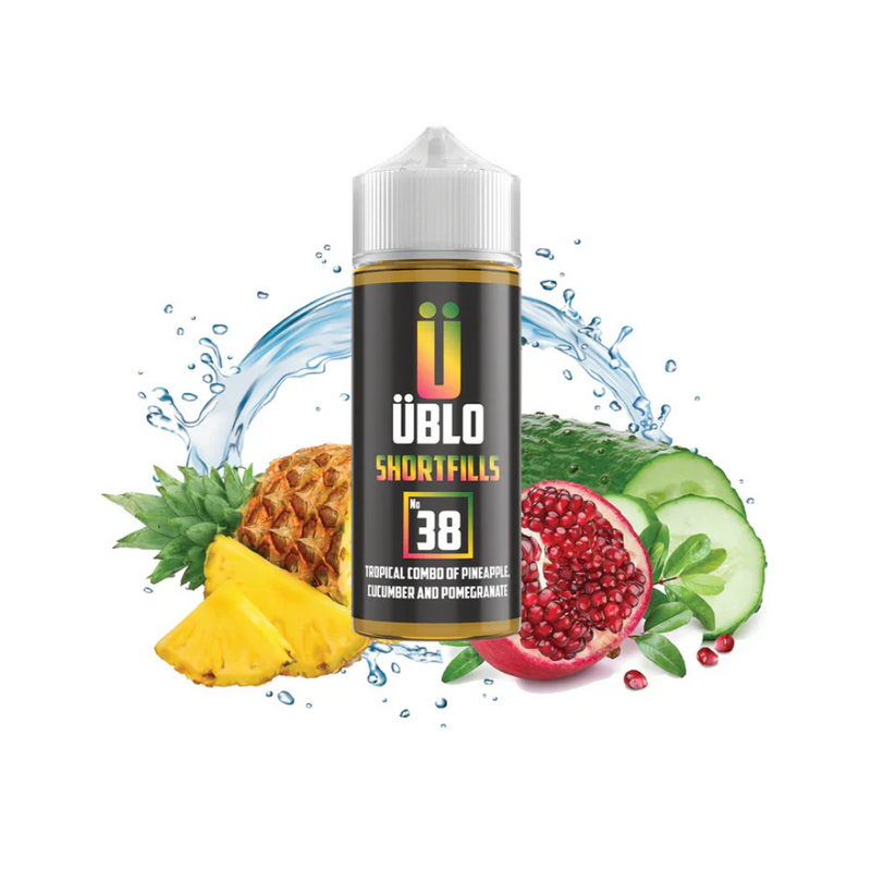 Load image into Gallery viewer, UBLO No 38 100ml E-liquid | Tropical Pineapple, Cucumber and Pomegranate
