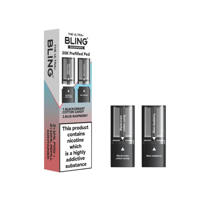Crystal Bling Ultra Plus 30k Replacement Pod | Blackcurrant Cotton Candy / Blue Raspberry