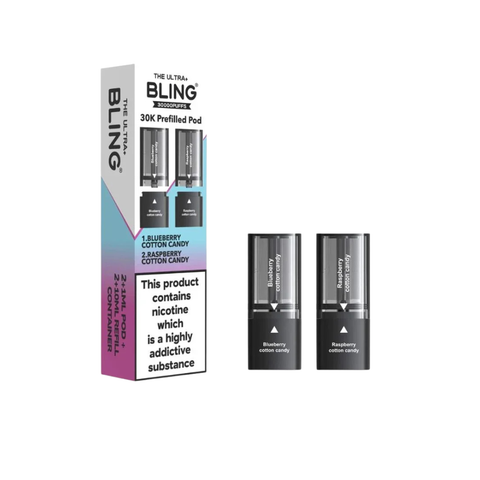 Crystal Bling Ultra Plus 30k Replacement Pod | Blueberry Cotton Candy / Raspberry Cotton Candy