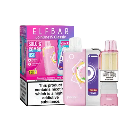 Elf Bar JoinOne15 Classic Prefilled Pod Kit | Strawberry Raspberry Cherry Ice
