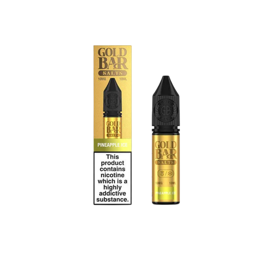 Gold Bar 10ml Nic Salts | Pineapple Ice