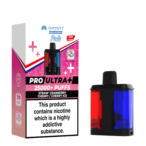 Hayati Pro Ultra Plus 25K Prefilled Replacement Pod | Straw Cranberry Cherry / Cherry Ice