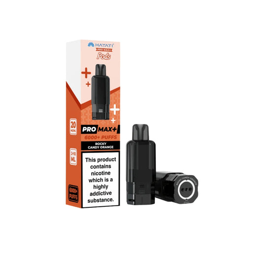 Hayati Pro Max Plus 6000 Prefilled Replacemnt Pod | Rocky Candy Orange