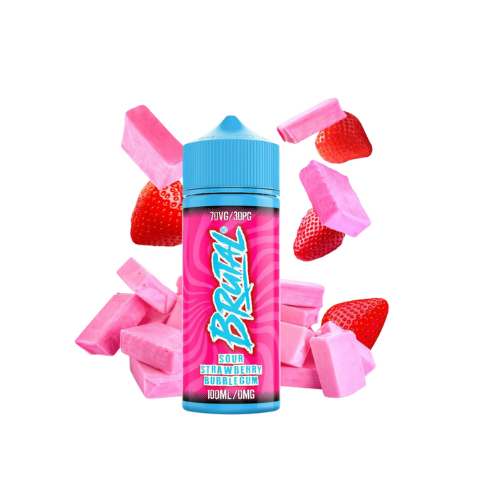 Just Juice Brutal 100ml Shortfill | Sour Strawberry Bubble Gum