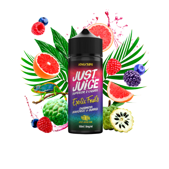 Just Juice Exotic Fruits 100ml Shortfill | Cherimoya Grapefruit & Berries