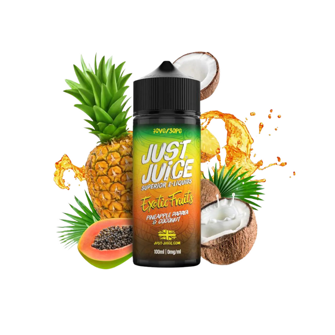 Just Juice Exotic Fruits 100ml Shortfill | Pineapple, Papaya & Coconut