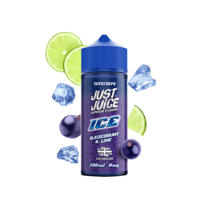 Just Juice Ice 100ml Shortfill | Blackcurrant & Lime