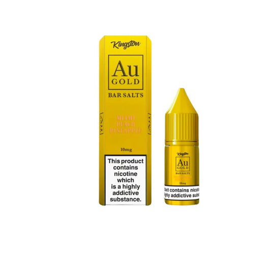 Kingston AU Gold Bar 10ml Nic Salts | Miami Peach Pineapple