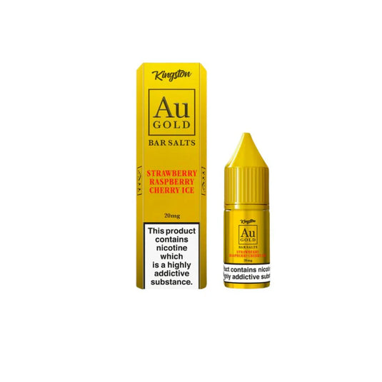 Kingston AU Gold Bar 10ml Nic Salts | Strawberry Raspberry Cherry Ice