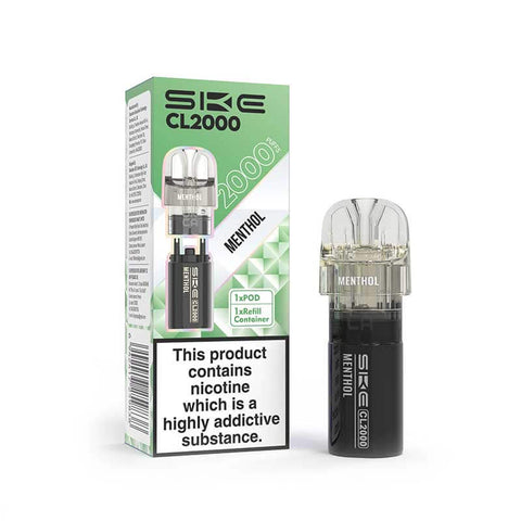 SKE Crystal CL2000 Prefilled Pod + Refill Container | Menthol