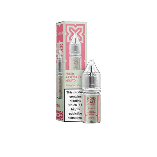 Pod Salt Nexus 10ml Nic Salts | Fresh Raspberry Mojito