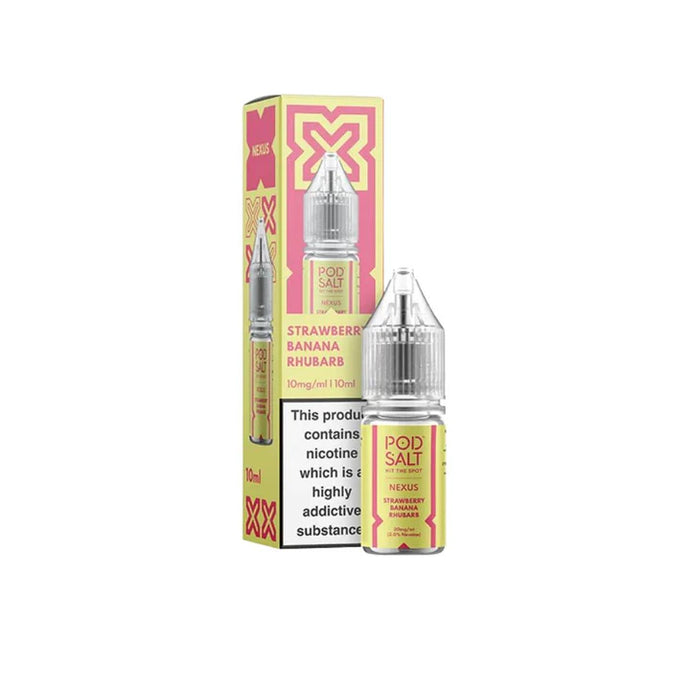 Pod Salt Nexus 10ml Nic Salts | Strawberry Banana Rhubarb