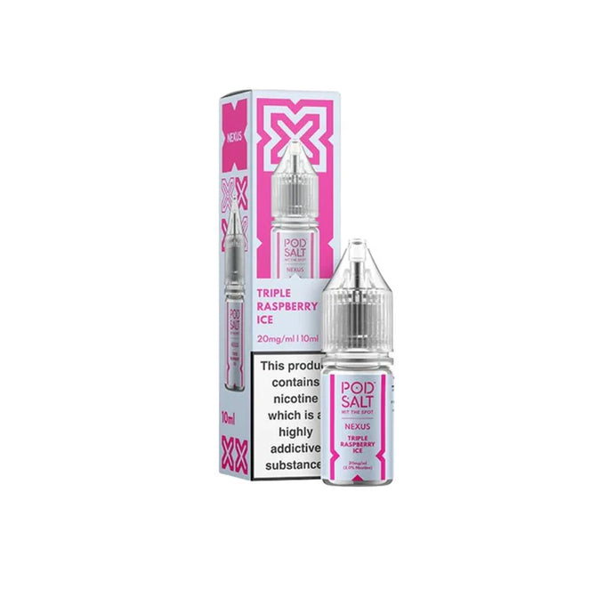 Pod Salt Nexus 10ml Nic Salts | Triple Raspberry Ice