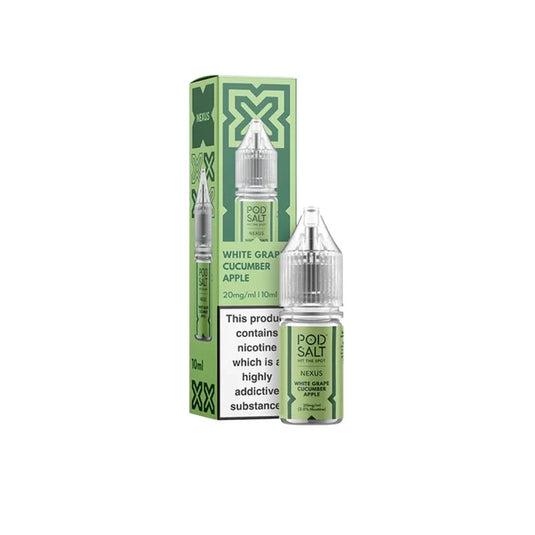 Pod Salt Nexus 10ml Nic Salts | White Grape Cucumber Apple