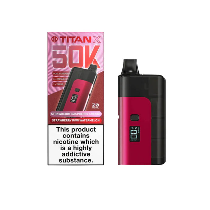 Titan X 50K Prefilled Pod Kit | Strawberry Kiwi Watermelon / Strawberry Raspberry Cherry