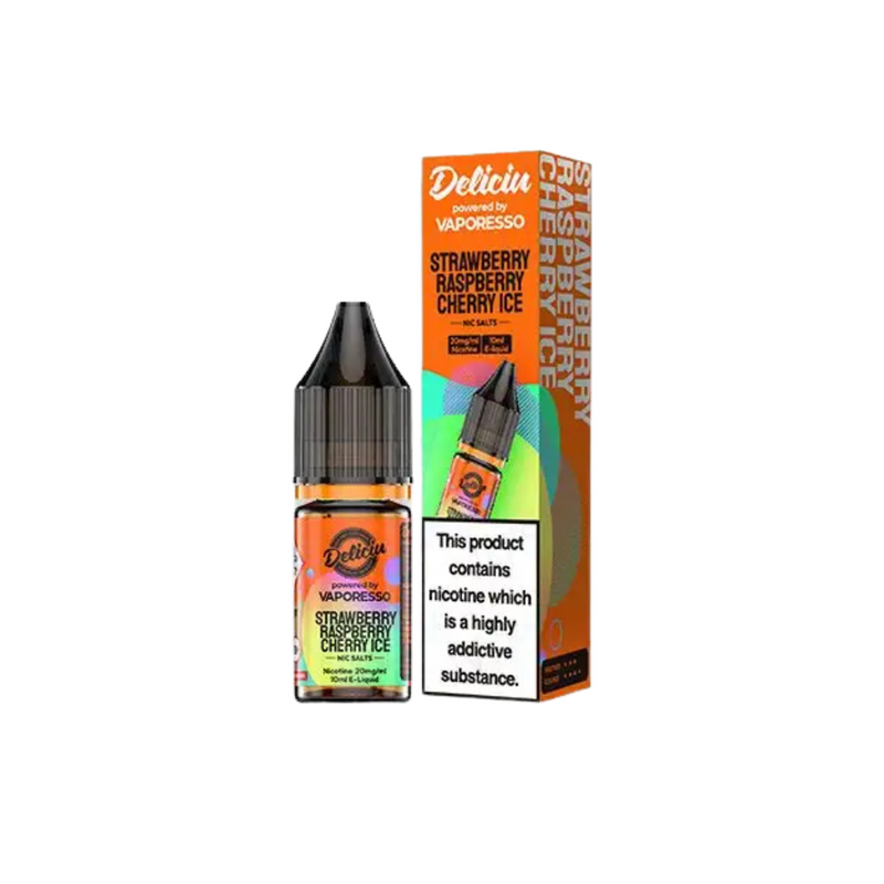 Load image into Gallery viewer, Vaporesso Deliciu 10ml Nic Salts | Strawberry Raspberry Cherry Ice
