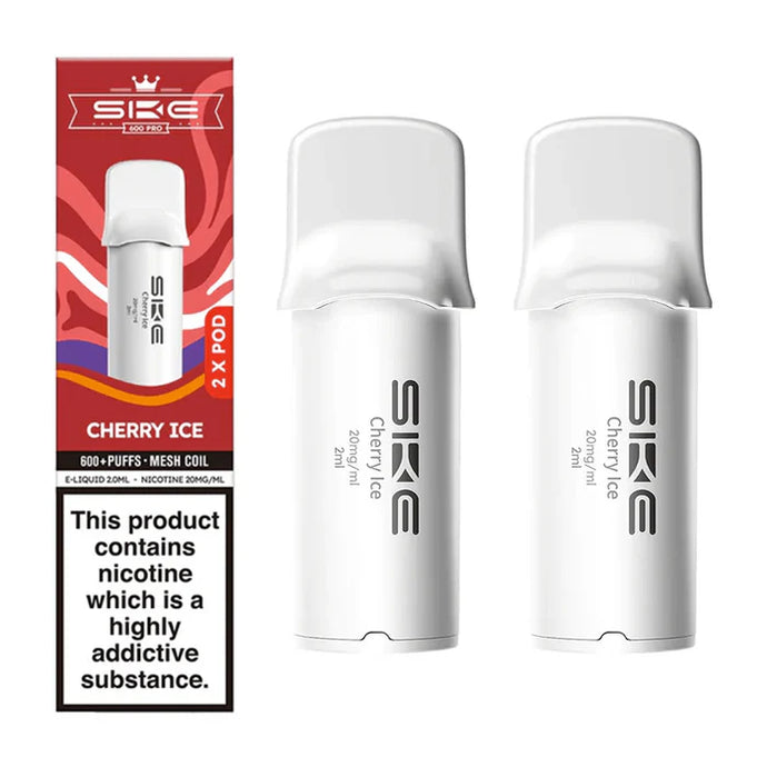 SKE Crystal Bar 600 Pro Prefilled Pod + Refill Container | Cherry Ice