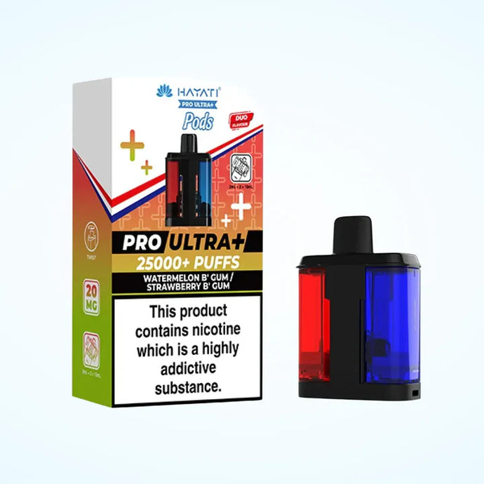 Hayati Pro Ultra Plus 25K Prefilled Replacement Pod | Watermelon B’ Gum / Strawberry B’ Gum