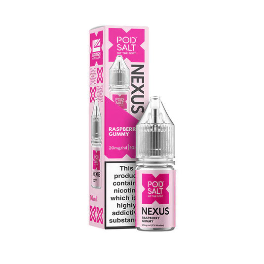 Pod Salt Nexus 10ml Nic Salts | Raspberry Gummy